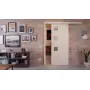 Front-Milieuansicht der vor der Wand laufenden CLASSEN Schiebetür Modena 4 LA 3/4 Eiche Sonoma 3D Look mit Lichausschnitt