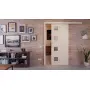 Front-Milieuansicht der vor der Wand laufenden CLASSEN Schiebetür Modena 4 LA 4/4 Eiche Sonoma 3D Look mit Lichausschnitt