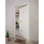 CloseUp-Milieuansicht von CLASSEN Wohnungseingangstür Bord Venom Alu M1 Eiche Grau 3D Look 