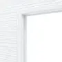 Detailansicht des Lichtausschnitts von Innentür-Set Weiß Struktur CPL LA 02 mit Zarge und Drücker - Classen