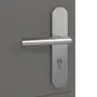 Detailansicht der Oberfläche von HÖRMANN Wohnungseingangstür Groove 29 Staubgrau RAL 7037 Lack DesignLine