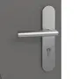 Detailansicht der Oberfläche von HÖRMANN Wohnungseingangstür Groove 53 Staubgrau RAL 7037 Lack DesignLine