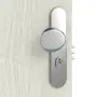 Detailansicht der Oberfläche von CLASSEN Wohnungseingangstür Bord Venom M3 Eiche Grau 3D Look 