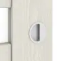 Detailansicht der Oberfläche von CLASSEN Schiebetür Lukka M4 Esche Weiß 3D Look mit Lichtausschnitt