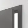 Detailansicht der geöffneten Tür von HÖRMANN Innentür-Set Aktion Staubgrau RAL 7037 Duradecor stumpfeinschlagend mit Zarge und Drücker