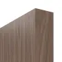 Detailansicht der stumpfen Kante von HÖRMANN Schiebetür Ami. Nussbaum geplankt Matt Echtholzfurnier 