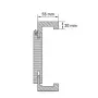 Technische Zeichnung der eckigen Zarge von GARANT Zimmertür-Set Riva RI2 Weißlack mit Zarge und Drücker