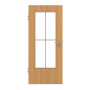 Frontansicht von GARANT Zimmertür Eiche Premium CPL mit Lichtausschnitt LA-DIN Sprosse SP0