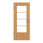 Frontansicht von GARANT Zimmertür Eiche Premium CPL mit Lichtausschnitt LA-DIN Sprosse SP10