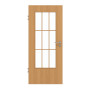 Frontansicht von GARANT Zimmertür Eiche Premium CPL mit Lichtausschnitt LA-DIN Sprosse SP2