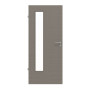 Frontansicht von LEBO Innentür Cotton Like Taupe Versio mit Lichtausschnitt LA 24 bandseitig