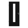 Frontansicht von LEBO Innentür Ultramatt Schwarz ähnl. RAL 9005 Versio mit Lichtausschnitt LA 24 mittig