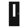 Frontansicht von LEBO Innentür Ultramatt Schwarz ähnl. RAL 9005 Versio mit Lichtausschnitt LA 4 mittig