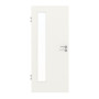Frontansicht von GARANT Objektinnentür Weißlack 9016 mit Lichtausschnitt LA-4 bandseitig
