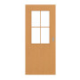 Frontansicht von GARANT Schiebetür Buche Exklusiv CePaL mit Lichtausschnitt LA-6 Sprosse SP0