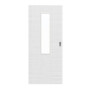 Frontansicht von LEBO Schiebetür Cotton Like Weiß ähnl. RAL 9016 Versio mit Lichtausschnitt LA 4 mittig