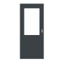 Frontansicht von LEBO Schiebetür Ultramatt Anthrazit ähnl. RAL 7016 Versio mit Lichtausschnitt LA 7
