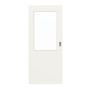 Frontansicht von LEBO Schiebetür Ultramatt Weiß ähnl. RAL 9016 Versio mit Lichtausschnitt LA 7