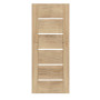 Frontansicht von Schiebetür Nexo M3 Eiche Karlstadt Dekorfolie mit Lichtausschnitt