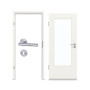 Komplettset-Ansicht von GARANT Zimmertür-Set Weißlack RAL 9016 mit Lichtausschnitt LA-DIN mit Zarge und Drücker