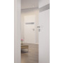 CloseUp-Milieuansicht von HÖRMANN Innentür Pure 1 Gebürstetes Weiß Duradecor DesignLine mit Lichtausschnitt quer