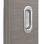 Detailansicht der Oberfläche von LEBO Schiebetür Cotton Like Taupe Versio mit Lichtausschnitt LA-DIN