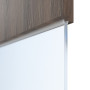 Detailansicht des Lichtausschnitts von HÖRMANN Innentür Pure 2 Alpineiche Duradecor DesignLine mit Lichtausschnitt quer mit bündiger Lisene Plain 80-7