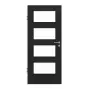 Frontansicht von HÖRMANN Innentür Leinen Schwarz Duradecor Proline Concepto mit Lichtausschnitt LA 9