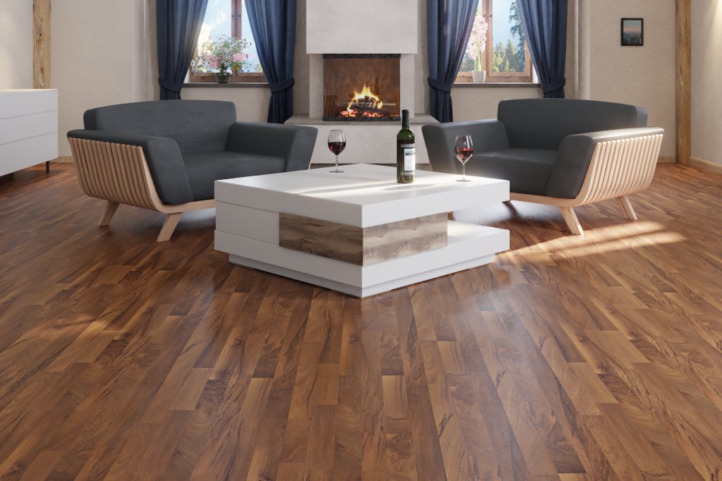 Ciemna podłoga laminowana