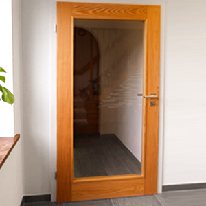 Kundenfoto einer Zimmertür aus Lärchenholz