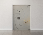 System całoszklany z drzwiami obrotowymi