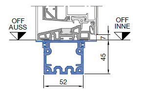 Profil progowy o wysokości 45 mm
