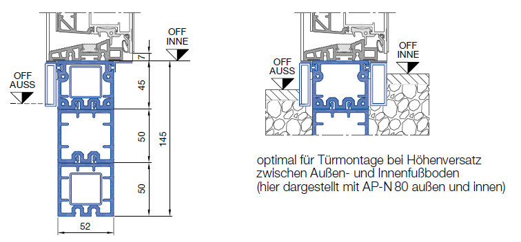 Profil wyrównujący podłogę AP-N 80 zewnętrzny