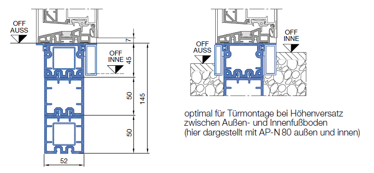 Profil wyrównujący podłogę AP-N 80 wewnętrzny