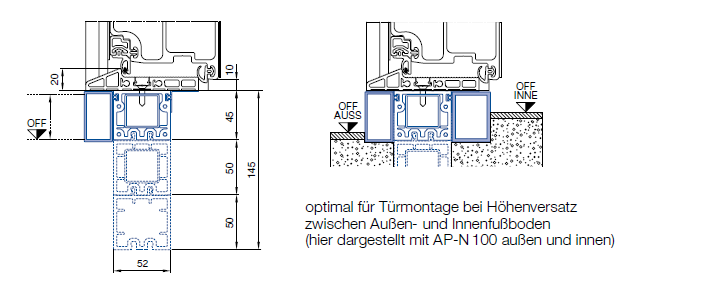 Profil wyrównujący podłogę AP-N 100 zewnętrzny