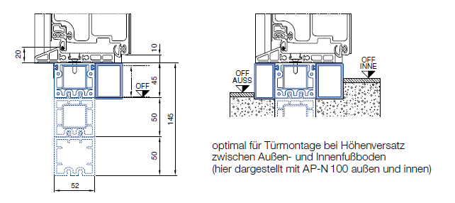 Profil wyrównujący podłogę AP-N 100 wewnętrzny