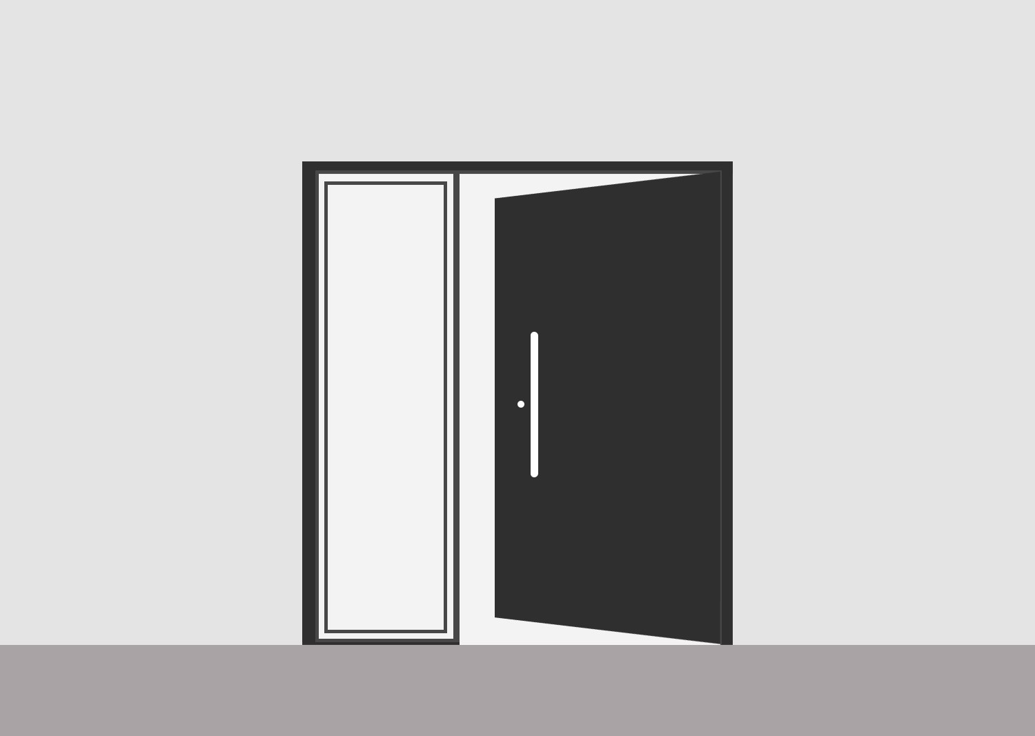 część boczna po lewej stronie z zawiasem przy ramie, drzwi lewe