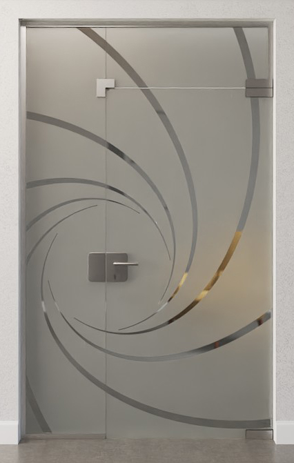 Konstrukcja całoszklana z motywem przechodzącym na część boczną i świetlik