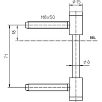 Rysunek techniczny zawiasów V 0026 WF