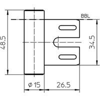 Rysunek techniczny systemu zawiasów V 8000