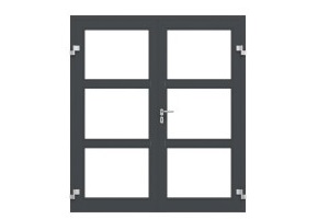 Podwójne drzwi ramowe w kolorze antracytowym