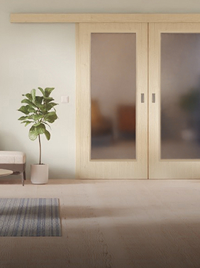 Drzwi przesuwne podwójne mit Szkło