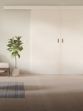 Lakierowane drzwi przesuwne podwójne