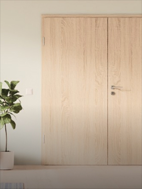 Drzwi podwójne fornirowane drewnem litym