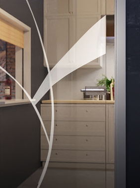 Drzwi szklane z aplikacjami