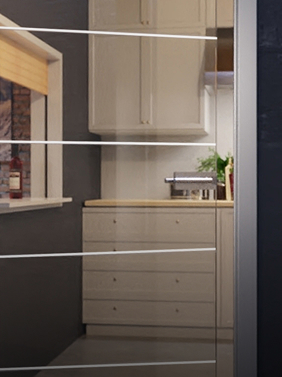 Drzwi szklane z rowkowanym szlifem