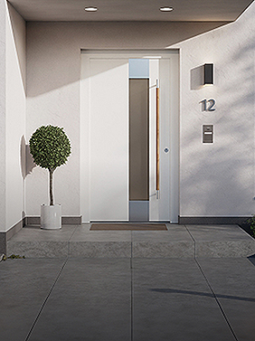 Drzwi wejściowe aluminiowo-drewniane