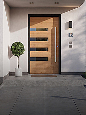 Drzwi wejściowe aluminiowo-drewniane