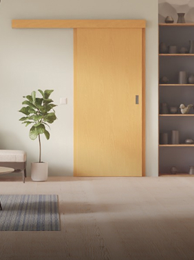 Drzwi przesuwne fornirowane drewnem naturalnym