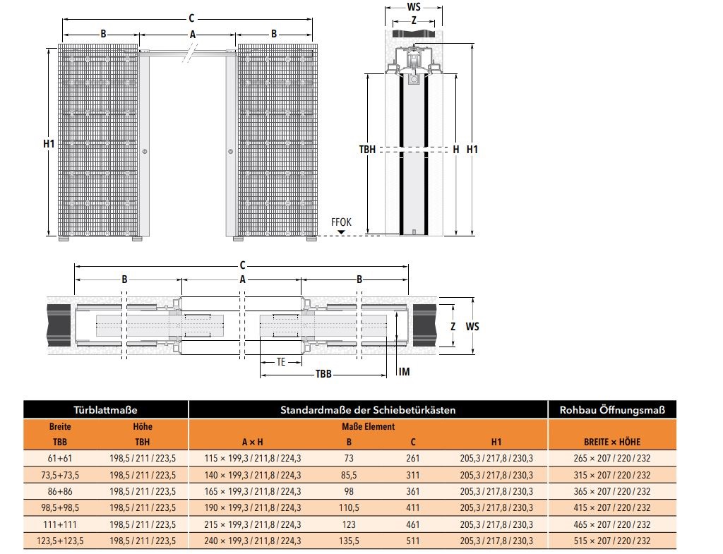 Tabela wymiarów Syntesis Line DF Massiv od Eclisse